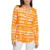 Calvin Klein Womens Printed Polyester Button-down Top In Multi