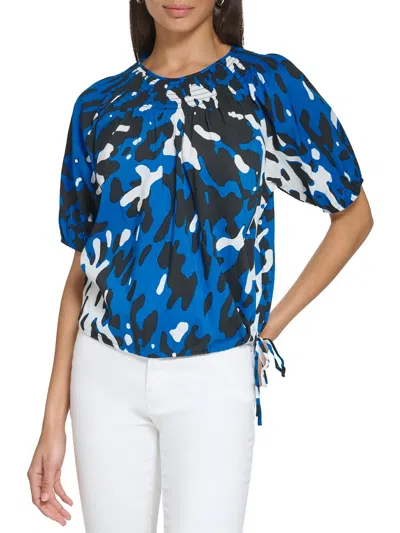 Calvin Klein Womens Printed Pullover Top In Multi
