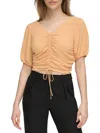 Calvin Klein Womens Puff Sleeve Smocked Blouse In Multi
