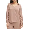 Calvin Klein Womens Satin V-neck Blouse In Multi