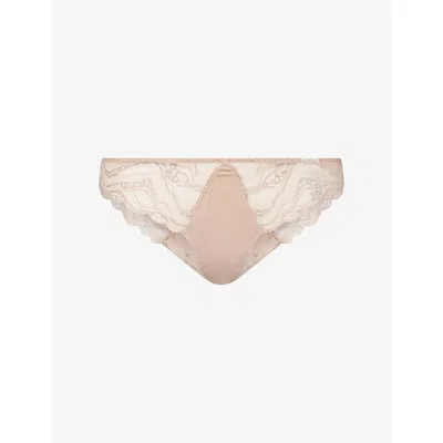 Calvin Klein Womens Sensual Stretch Lace Thong Cedar