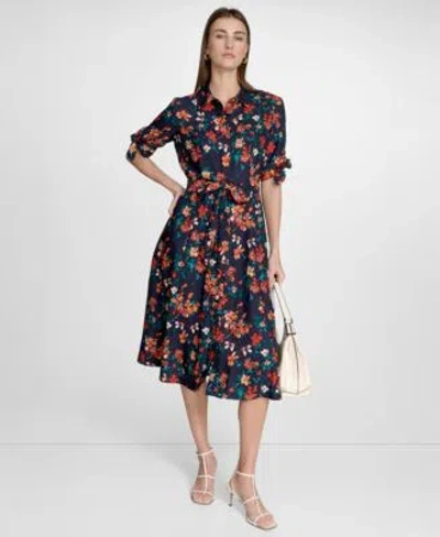 Calvin Klein Womens Short Sleeve Midi Shirtdress 0p 16