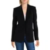 Calvin Klein Womens Shoulder Pads Long Sleeve One-button Blazer In Black