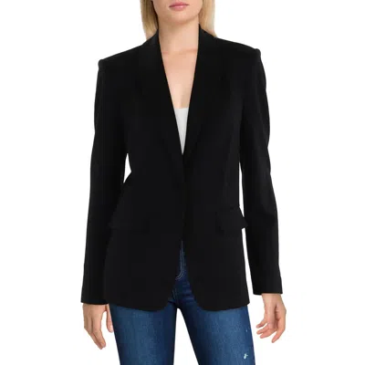 Calvin Klein Womens Shoulder Pads Long Sleeve One-button Blazer In Black