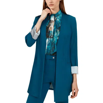 Calvin Klein Womens Shoulder Pads Polyester Open-front Blazer In Multi