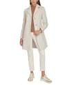 Calvin Klein Womens Single-breasted Wool Blend Coat In Nude