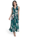 Calvin Klein Womens Sleeveless Jersey Fit Flare Midi Dress 0p 16 In Green
