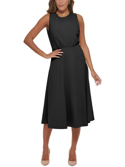 Calvin Klein Womens Sleeveless Open Back Midi Dress In Black