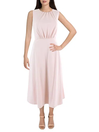 Calvin Klein Womens Sleeveless Open Back Midi Dress In Pink