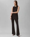Calvin Klein Womens Sleeveless Tailored Knit Tunic Pull On Pants In Black