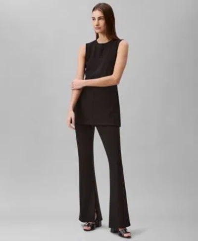 Calvin Klein Womens Sleeveless Tailored Knit Tunic Pull On Pants In Black