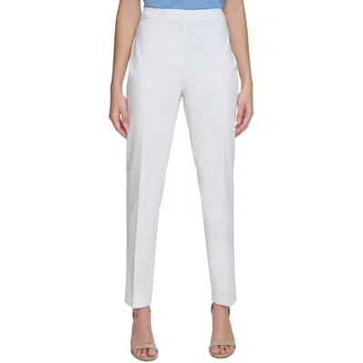 Calvin Klein Womens Slim Fit Office Dress Pants In Soft White
