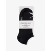 Calvin Klein Womens Black Sneaker Brand-print Pack Of Two Stretch-cotton Blend Socks Eur 39-42/6-9 Uk