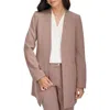 Calvin Klein Womens Solid Polyester Open-front Blazer In Brown
