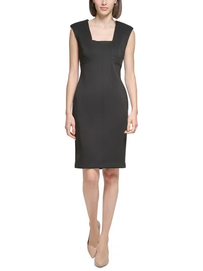 Calvin Klein Womens Solid Polyester Sheath Dress In Black