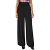 Calvin Klein Womens Solid Polyester Wide Leg Pants In Black