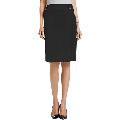 Calvin Klein Womens Solid Rayon Pencil Skirt In Black