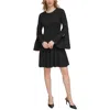 Calvin Klein Crepe Mini Dress In Black