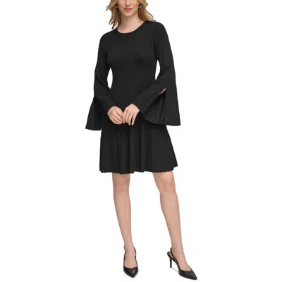 Calvin Klein Crepe Mini Dress In Black
