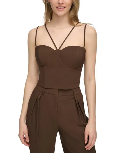 Calvin Klein Womens Sweetheart Neckline Corset Cropped In Multi