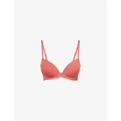 Calvin Klein Womens Terrazzo Sensual Lift Demi Stretch-woven Bra