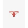 Calvin Klein Womens Sensual Stretch-lace Thong Terrazzo Xl In Terrazzo
