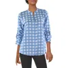 Calvin Klein Womens Textured Pocket Button-down Top