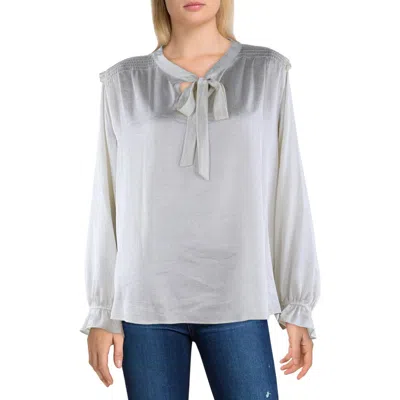 Calvin Klein Womens Tie Neck Ruffled Blouse