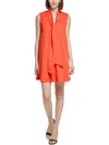 Calvin Klein Womens Tie Neck Short Mini Dress In Multi
