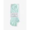 Calvin Klein Womens Turquoise/white Branded Pack Of Two Cotton-blend Ankle Socks