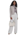 Calvin Klein Womens Tweed Open Front Jacket Wide Leg Pants In Gray