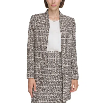 Calvin Klein Womens Tween Collarless Open-front Blazer In Multi