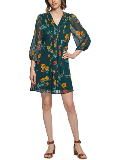 green emerald velvet dress Medium 60s Mint Green Psychedelic Floral Mini Shift Dress main image 0