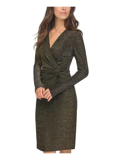 Calvin Klein Womens Velvet Cocktail And Party Dress In Green