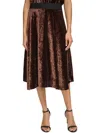 Calvin Klein Women's Velvet Midi Flared Skirt In Multi
