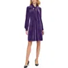 Calvin Klein Womens Velvet Midi Shift Dress In Purple