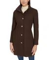 Calvin Klein Womens Walker Coat In Chocolate Melange