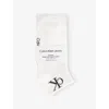 Calvin Klein Womens White Branded Pack Of Two Cotton-blend Ankle Socks Eur 35-38/2-5 Uk