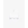 Calvin Klein Womens White Scoop-neck Modal Ribbed Cotton-blend Bralette Xl In White