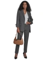 Calvin Klein Womens Windowpane Open Front Jacket Windowpane Highline Pants In Gray