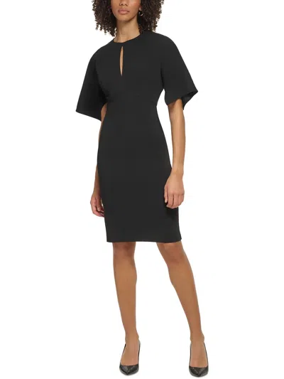 Calvin Klein Womens Work Short Sheath Dress In Black