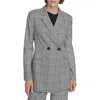 Calvin Klein Womens Woven Plaid One-button Blazer In Multi