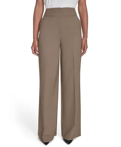 Calvin Klein Women'sâ Novelty Check Mid-rise Pants In Brown