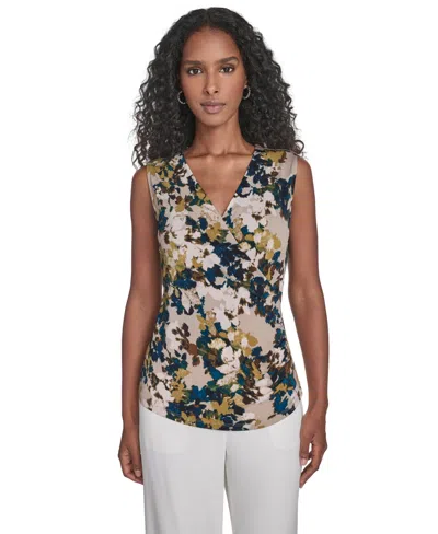 Calvin Klein Women'sâ Sleeveless V-neck Top In Multi