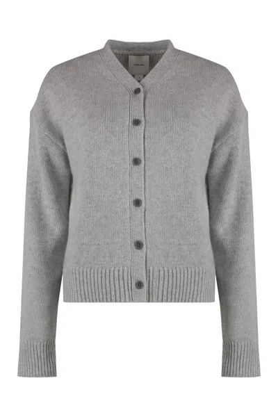 Calvin Klein Wool And Cashmere Cardigan In Gray