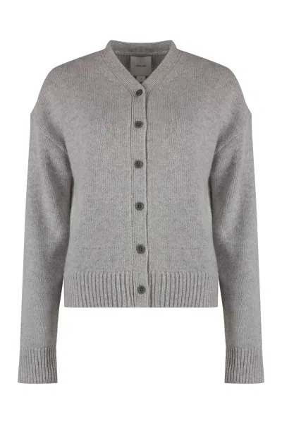 Calvin Klein Wool And Cashmere Cardigan In Grey