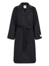 Calvin Klein Wool-blend Belted Coat In Blue