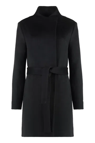 Calvin Klein Wool Blend Coat In Black