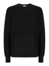 Calvin Klein Wool Crewneck Sweater With Ribbed Cuffs And Hem In Black