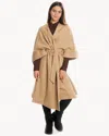 Calvin Klein Wool Cashmere Womens Wrap Coat In Brown